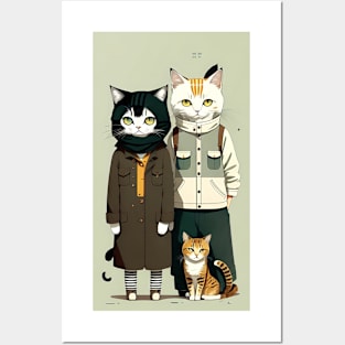 Feline Facades: Cats in Human Form Posters and Art